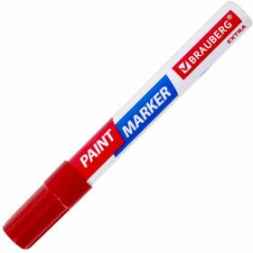 Лаковый маркер-краска BRAUBERG EXTRA paint marker 4 мм, красный, улучшенная нитро-основа, 151980 (артикул 16729656) – фото 6