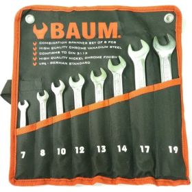 Набор комбинированных ключей BAUM 8 предметов, 7-19 мм 30-08М (артикул 15736942) – фото 1