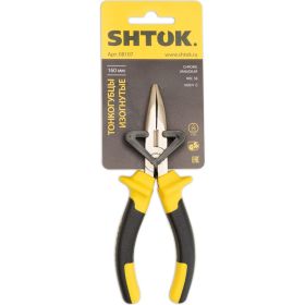 Диэлектрические изогнутые тонкогубцы SHTOK 1000В 160 мм 08107 (артикул 15520490) – фото 3