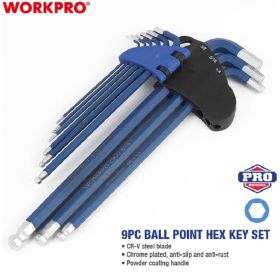 Ключи 6-гранные длинные с шаром WORKPRO 9шт. в держателе PRO WP222011 (артикул 27721728) – фото 9