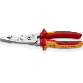 Инструмент для зачистки гармонизированных европейских кабелей KNIPEX из закаленной стали, хром, двухкомпонентные диэлектрические ручки KN-1376200ME (артикул 26520266) – фото 1