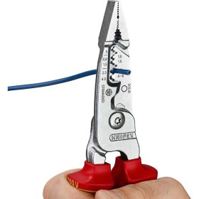 Инструмент для зачистки гармонизированных европейских кабелей KNIPEX из закаленной стали, хром, двухкомпонентные диэлектрические ручки KN-1376200ME (артикул 26520266) – фото 3