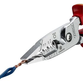 Инструмент для зачистки гармонизированных европейских кабелей KNIPEX из закаленной стали, хром, двухкомпонентные диэлектрические ручки KN-1376200ME (артикул 26520266) – фото 4