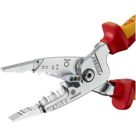 Инструмент для зачистки гармонизированных европейских кабелей KNIPEX из закаленной стали, хром, двухкомпонентные диэлектрические ручки KN-1376200ME (артикул 26520266) – фото 5