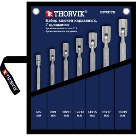 Набор гаечных карданных ключей Thorvik DSWS7TB в сумке, 6-19 мм, 7 предметов 53474 (артикул 18805146) – фото 1