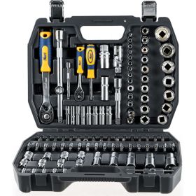 Набор инструмента 1/2 Dr и 1/4 Dr 108 предметов с 12 гранными головками KRAFT KT 700680 (артикул 15966155) – фото 1