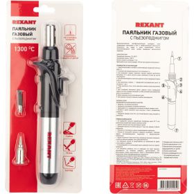 Газовый паяльник с пьезоподжигом REXANT 17 мл 12-0501 (артикул 16198115) – фото 14