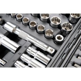 Набор инструмента 1/2 Dr и 1/4 Dr 108 предметов с 12 гранными головками KRAFT KT 700680 (артикул 15966155) – фото 3