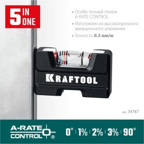 Компактный литой магнитный уровень KRAFTOOL 5-в-1 76 мм 34787 (артикул 26156999) – фото 5