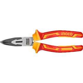 Диэлектрические изогнутые длинногубцы INGCO 200 мм INDUSTRIAL HIBNP28208 (артикул 16650953) – фото 1