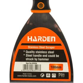 Шпательная лопатка HARDEN профессиональная усиленная из нержавеющей стали, 100 мм. 620204 (артикул 16228673) – фото 2