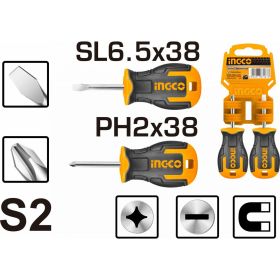 Набор отверток INGCO 38мм 2 шт. S2 HKSDS2028 (артикул 17457168) – фото 3