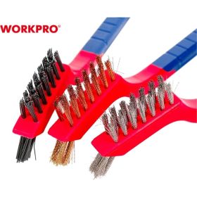 Набор корщеток WORKPRO нержавеющая сталь, медь, нейлон, 3 шт. WP253005 (артикул 23318577) – фото 5