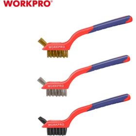 Набор корщеток WORKPRO нержавеющая сталь, медь, нейлон, 3 шт. WP253005 (артикул 23318577) – фото 6