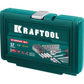 Универсальный набор инструмента KRAFTOOL X-drive 57 предметов, 1/4"" 27885-H57 (артикул 28511738) – фото 12