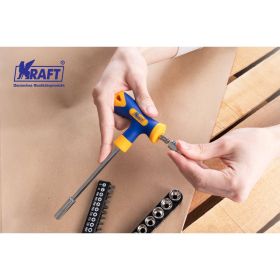 Т-образная отвертка с битами и головками 20 предметов KRAFT KT 701039 (артикул 15966222) – фото 5