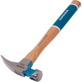 Молоток-гвоздодер GROSS 560 г, угол 75, магнит, обрезиненная рукоятка american hickory 10419 (артикул 24363645) – фото 1