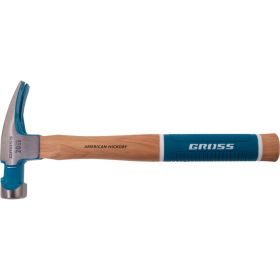 Молоток-гвоздодер GROSS 560 г, угол 75, магнит, обрезиненная рукоятка american hickory 10419 (артикул 24363645) – фото 3