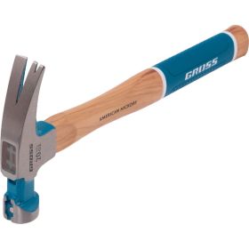 Молоток-гвоздодер GROSS 560 г, угол 75, магнит, обрезиненная рукоятка american hickory 10419 (артикул 24363645) – фото 4