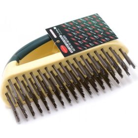 Щетка по металлу ROCKFORCE ручная, в пластиковом корпусе RF-340125228 (артикул 16137248) – фото 1