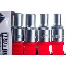 Набор инструмента ABTOMTOOL РROFFI, на планке 1/4 12 предметов, с трещоткой, CrV, 5443012 (артикул 16389026) – фото 2