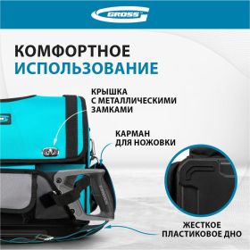 Переноска для инструмента GROSS 400x225x300 мм, пластиковое дно, наплечный ремень 90274 (артикул 25246215) – фото 3