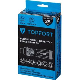 Отвертка с набором бит Topfort 25 предметов (569225) 1674438 (артикул 31184220) – фото 7