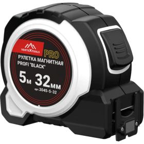 Рулетка vertextools profi ""black"" магнитная, автостоп, нейлон 5x32мм 3045-5-32 (артикул 31186878) – фото 2