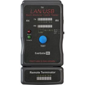 Сетевой тестер ExeGate EX-T5448 для RJ-45 RJ-11 RJ-12 USB 293160 (артикул 24608799) – фото 2