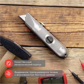 Нож с трапециевидным выдвижным лезвием REXANT 12-4908 (артикул 15913983) – фото 3