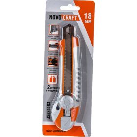 Нож NOVOCRAFT AКУЛА, резиновый корпус, 3 лезвия, 18 мм, блистер JSH024183 (артикул 16682378) – фото 3