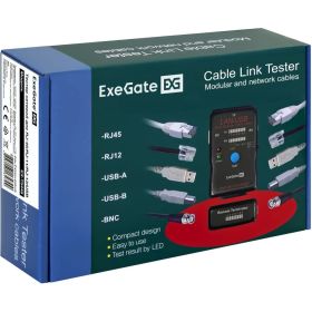 Сетевой тестер ExeGate EX-T5448 для RJ-45 RJ-11 RJ-12 USB 293160 (артикул 24608799) – фото 6