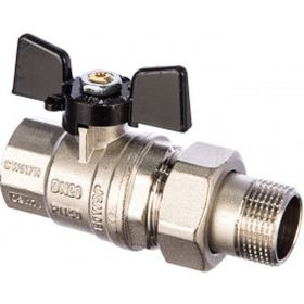 Кран Американка Н/В Ду-20 /3/4" Бабочка черная Bugatti OREGON 3220032 (артикул 15693053) – фото 1