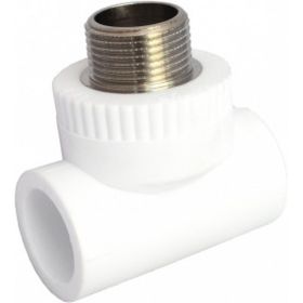 Комбинированный тройник VALFEX PP-R белый, 20х3/4 дюйма НР 10128120 127-0524 (артикул 16164374) – фото 1