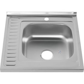 Мойка MELANA 6060 R 0,8/180 ДЕКОР накладная, с сифоном 097D t R 10 (артикул 21620710) – фото 1