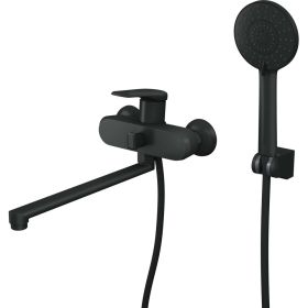 Одноручный смеситель для ванны RUSH Nevis с поворотным изливом, черный NE1735-51Black (артикул 20592856) – фото 1