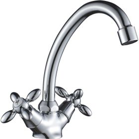 Двуручный смеситель для умывальника Decoroom с повортным изливом DR53012 (артикул 16850407) – фото 1