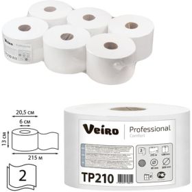 Бумага туалетная VEIRO PROFESSIONAL Comfort с центральной вытяжкой 215 м, 6 шт, 2-х слойная TP210 127088 (артикул 16093047) – фото 1