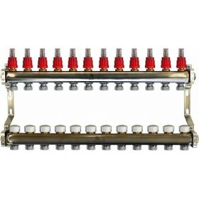 Коллекторный блок для теплого пола 1x3/4EU отв.-12 Gekon GK 74112 (артикул 16046181) – фото 1