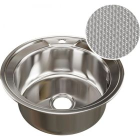 Мойка mixline круглая, 51х51х18 см, 0.8, выпуск 3 1/2, с сифоном, декор 532307 (артикул 16616198) – фото 1