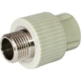 Муфта RTP PN25 комбинированная, наружная резьба, D25х3/4 мм, серая 10945 (артикул 16497322) – фото 1