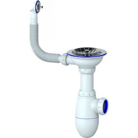 Сифон Unicorn B411 3 1/2х40 с круглым переливом винт, шток, ручка - латунь 533278 (артикул 21307462) – фото 1