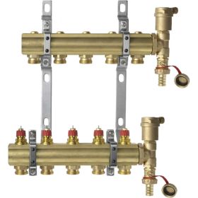 DANFOSS Комплект коллекторов FHF-5 set с кронштейнами и воздухоотводчиками, 5 контуров 088U0705 (артикул 16140148) – фото 1