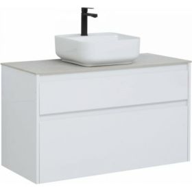 Aquanet Тумба Nova Lite 100 2 ящ. цв. бел. глянец 00242581 (артикул 16358032) – фото 1