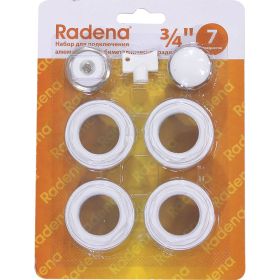 Набор для подключения Radena CN-RA 7 предметов (перех.1х3/4 лев, пр.- по 2 шт, загл ,кр.Маевск, ключ) 011090102 (артикул 24386835) – фото 1