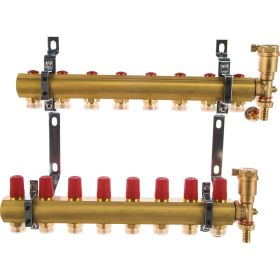 DANFOSS Комплект коллекторов FHF-8 set с кронштейнами и воздухоотводчиками, 8 контуров 088U0708 (артикул 16140101) – фото 1