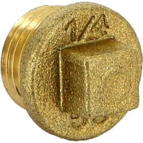 Заглушка с квадратом Н 1/4 латунная Uni-Fitt 608G0000 (артикул 15615086) – фото 1