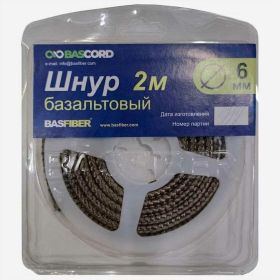 Базальтовый шнур BASFIBER 700С, диаметр 6 мм, длина 2 м, огнеупорный, уплотнительный Basfiber 6/2 (артикул 23667627) – фото 1