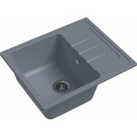 EWIGSTEIN Мойка кварц Elegant 45F 1-чаша + крыло 580*480мм серый металлик E- 45F сер мет (артикул 16220133) – фото 1