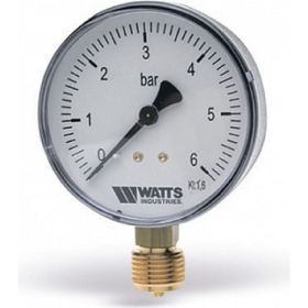 Манометр Watts F+R250 радиальный 0-6 бар, корпус 100mm, 1/2"" 10008077 (артикул 16180160) – фото 1